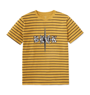 Sunflower Yellow Stripes Striped BLCK T-shirt