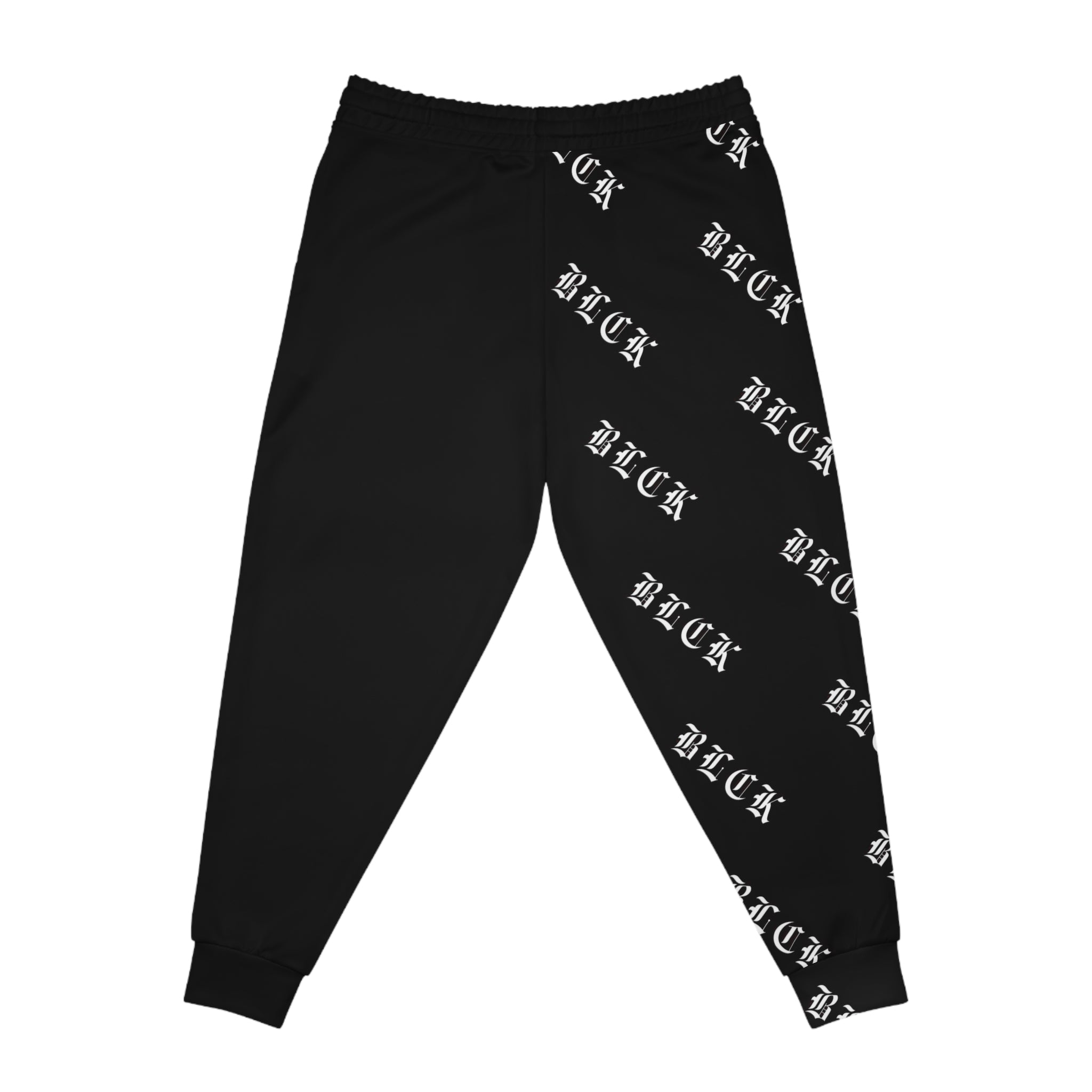 Stylish Black Athletic Joggers with Bold Graphic Print