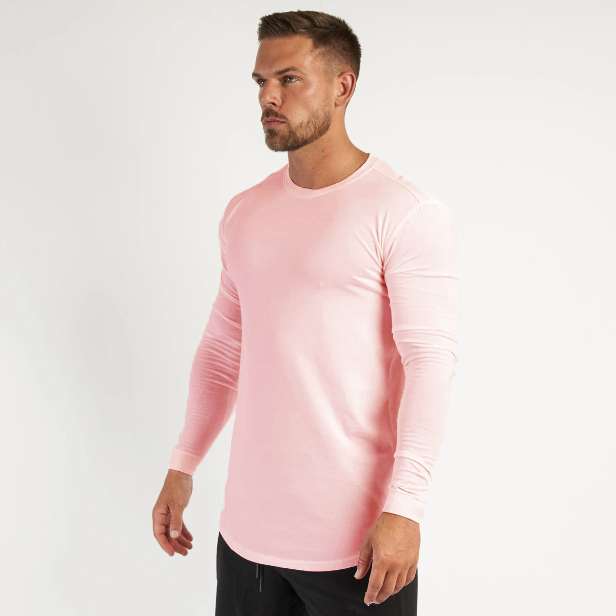 Round Neck Elastic Running Training Workout Long Sleeve