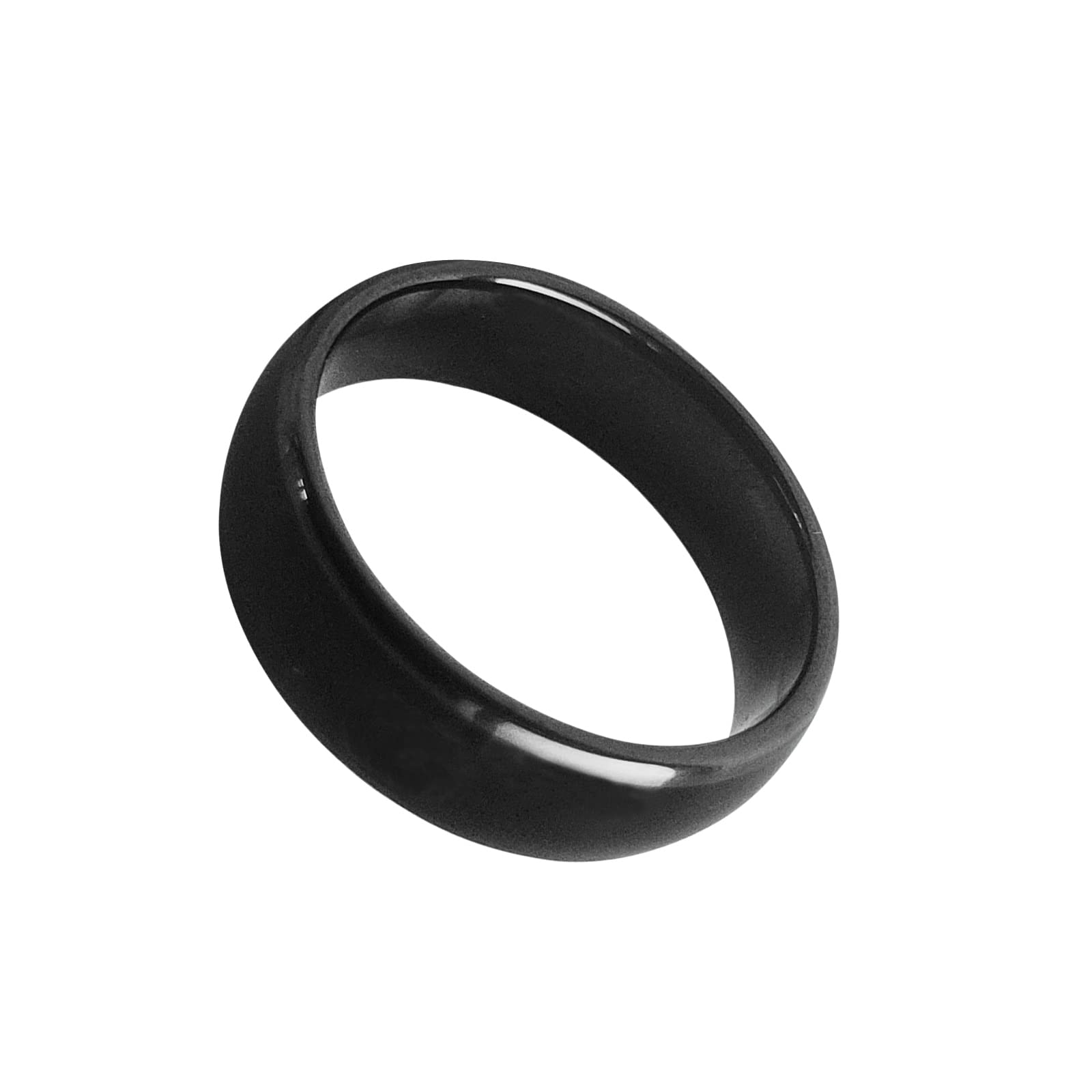 hecere Waterproof Ceramic NFC Ring, NFC Forum Type 2 215 496 Bytes Chip Universal for Mobile Phone, All-Round Sensing Technology Wearable Smart Ring, Fasion Ring for Men or Women (11#, Black)