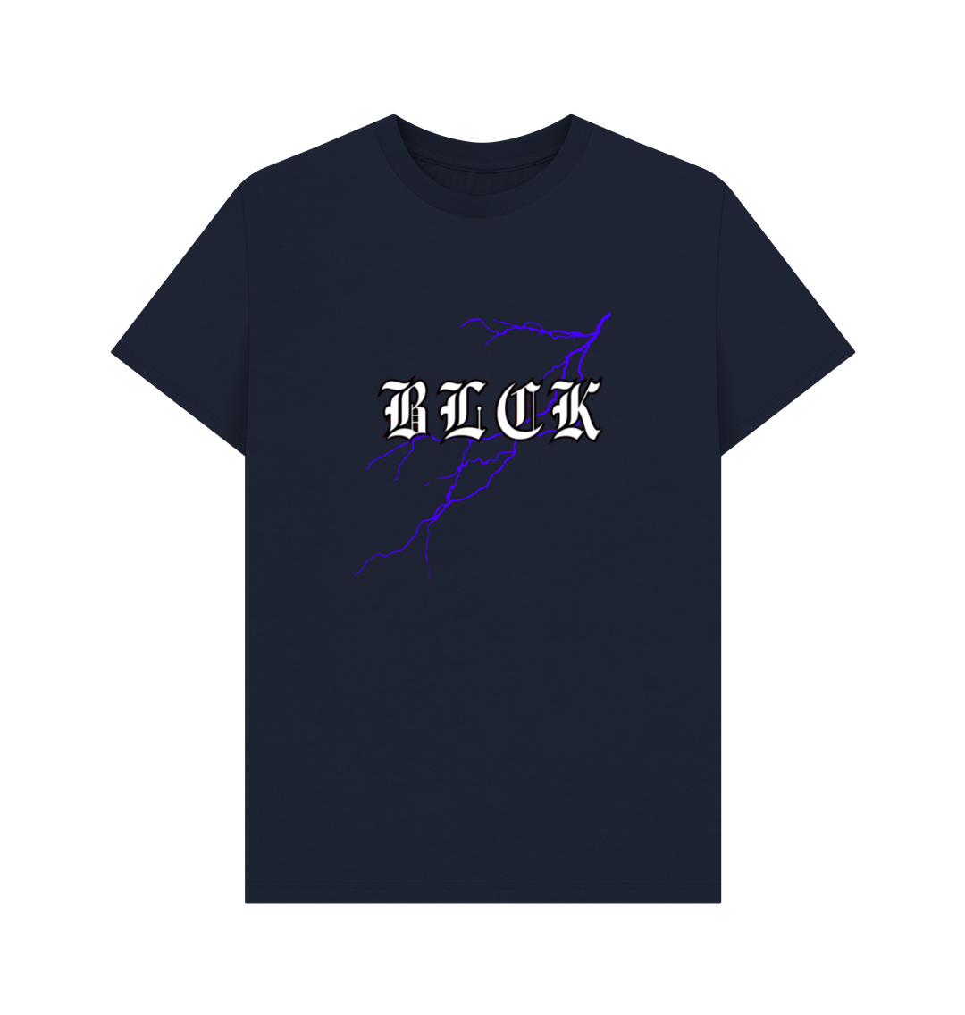 Navy Blue BLCK T shirt Lighting