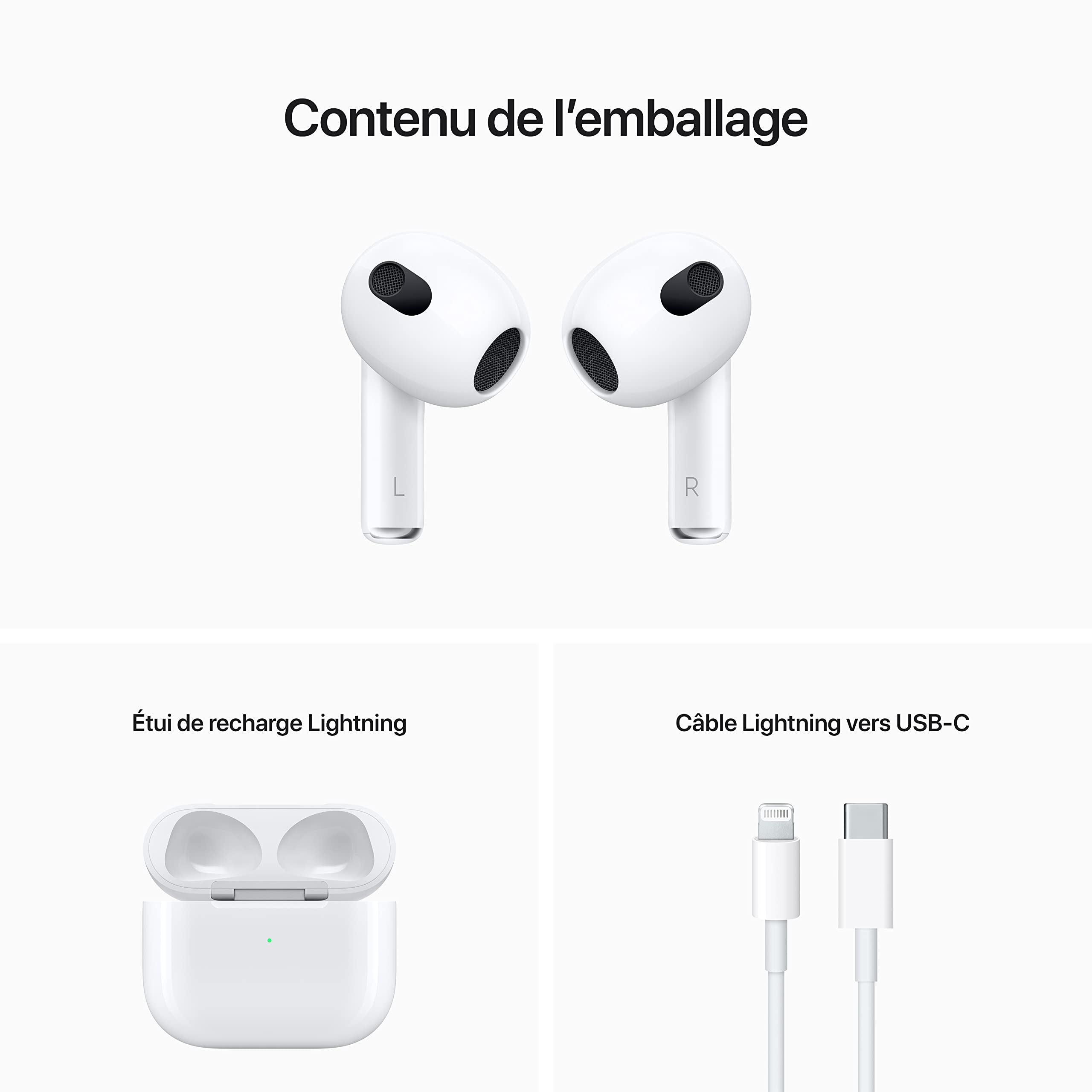 Apple AirPods with Lightning Charging Case (3rd Generation) (Renewed)