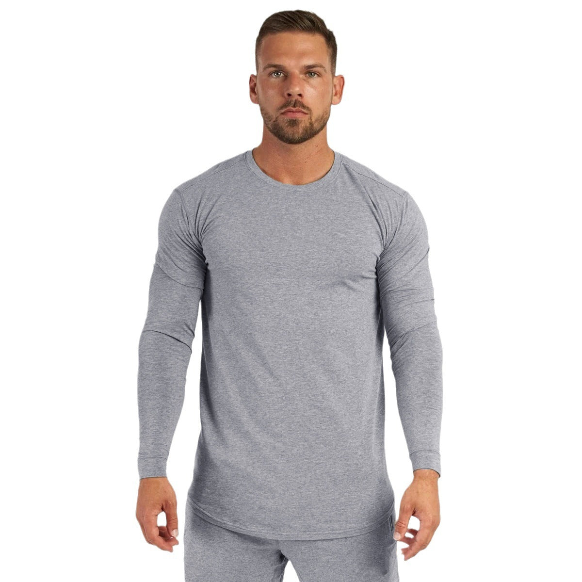 Round Neck Elastic Running Training Workout Long Sleeve