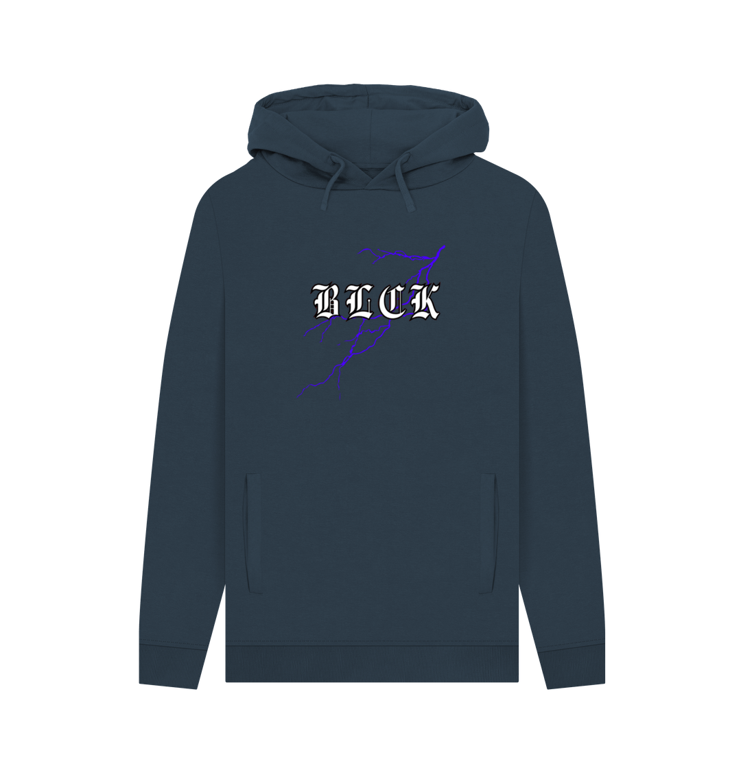 Navy BLCK hoodie lighting