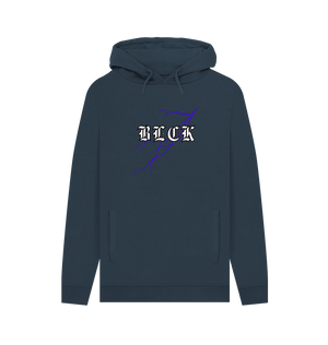 Navy BLCK hoodie lighting