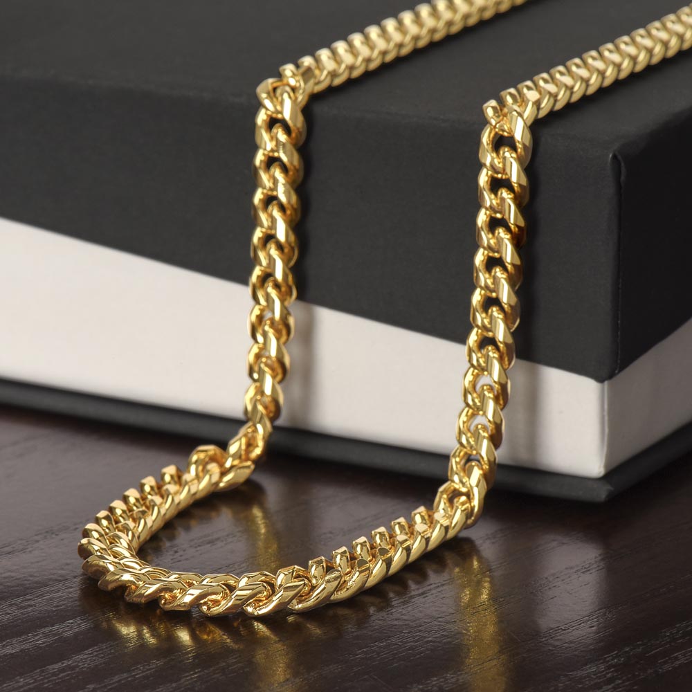 Blck Mens Cuban Link Necklace