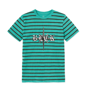 Seagrass Green Stripes Striped BLCK T-shirt