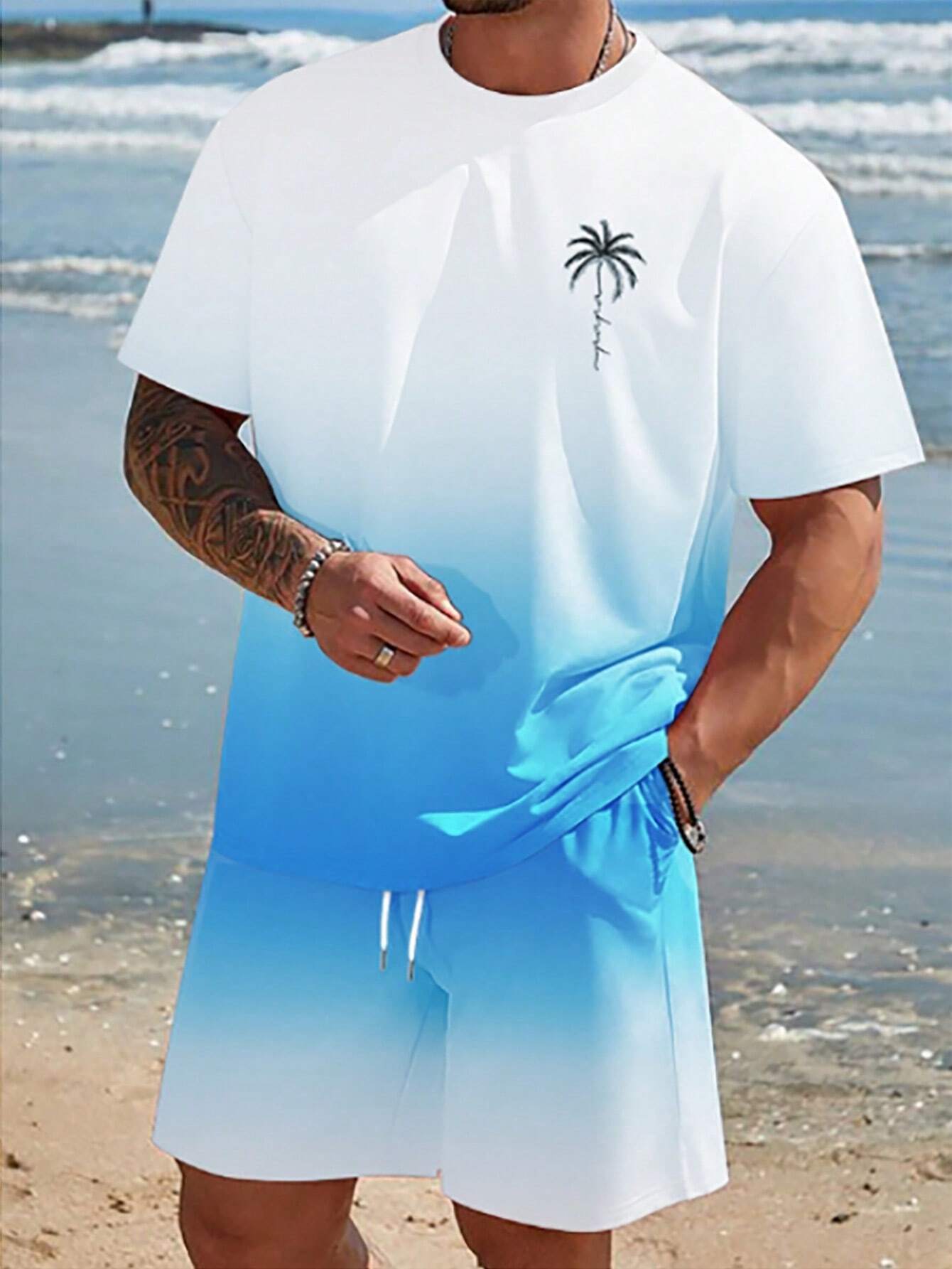 Men's Loose Quick-drying T-shirt Shorts Two-piece Set